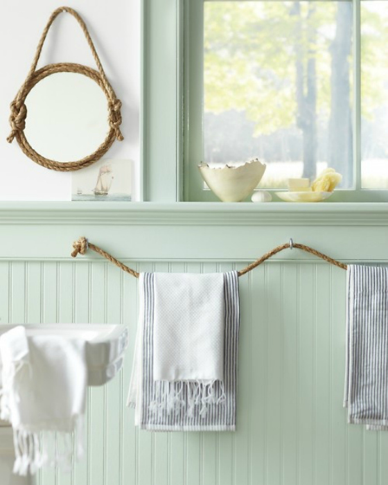 NookAndSea-Rope-Mirror-Bathroom-Striped-Towels-Mint-Green-Paint-Tranquil-Cottage-Airy